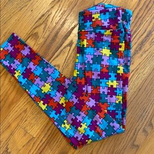 LulaRoe autism awareness leggings